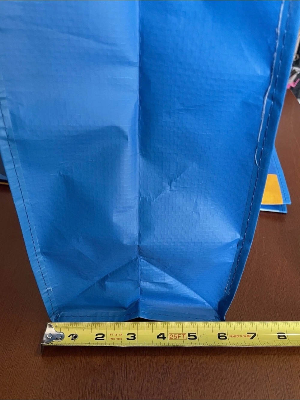Walmart Large Shopping Bags Lot Of 6 Reusable Blue Yellow Geometric Design - Picture 3 of 4